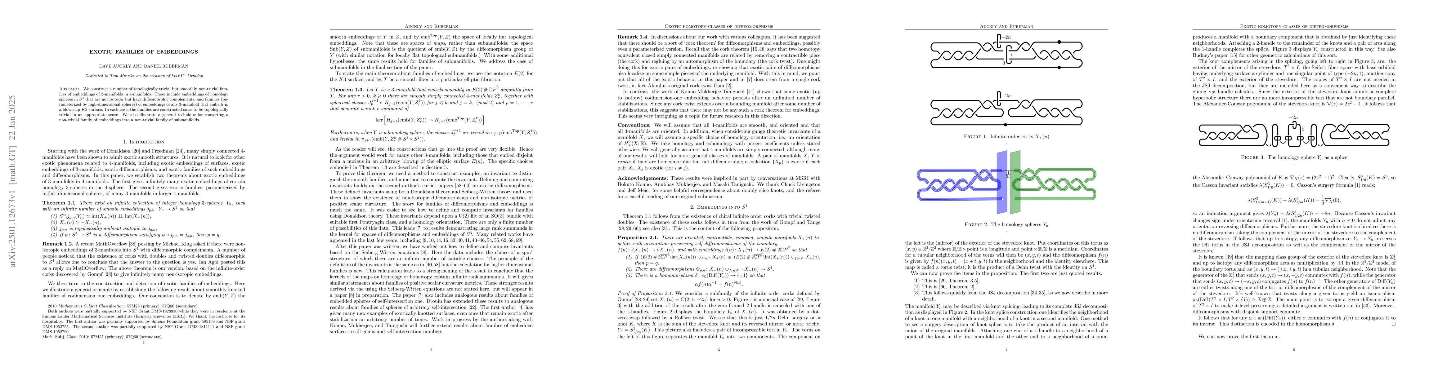 Thumbnail for Exotic families of embeddings