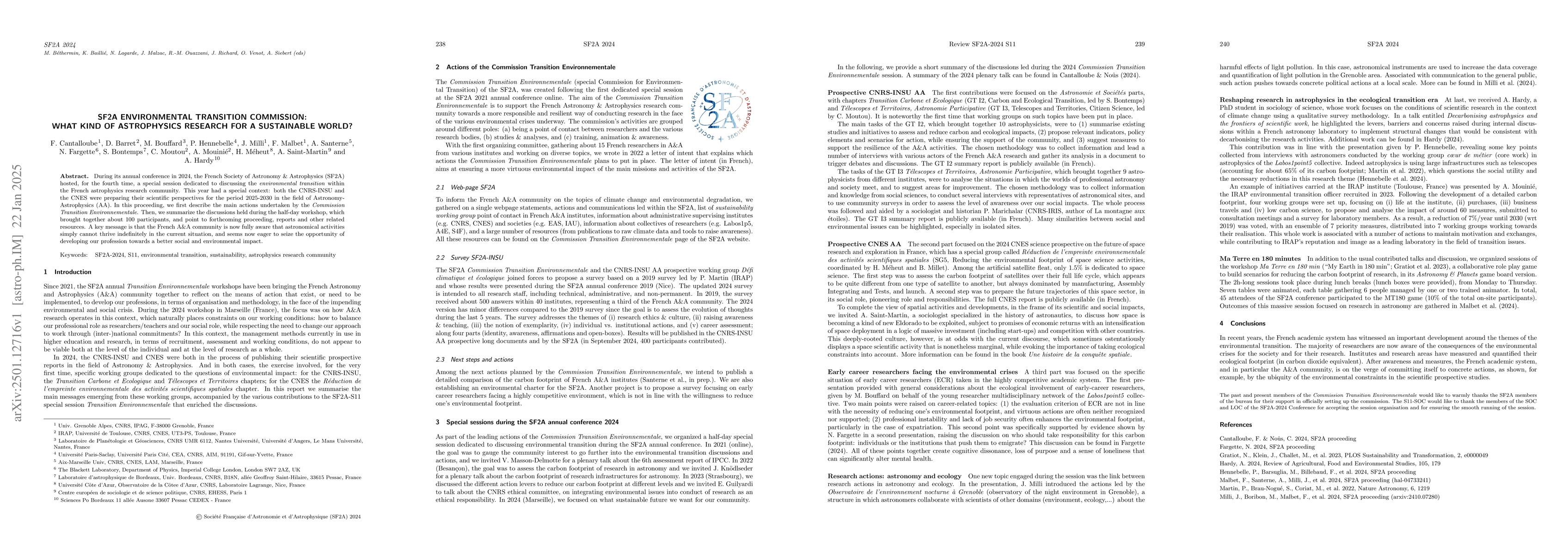 Thumbnail for SF2A Environmental Transition Commission: What kind of astrophysics
  research for a sustainable world?