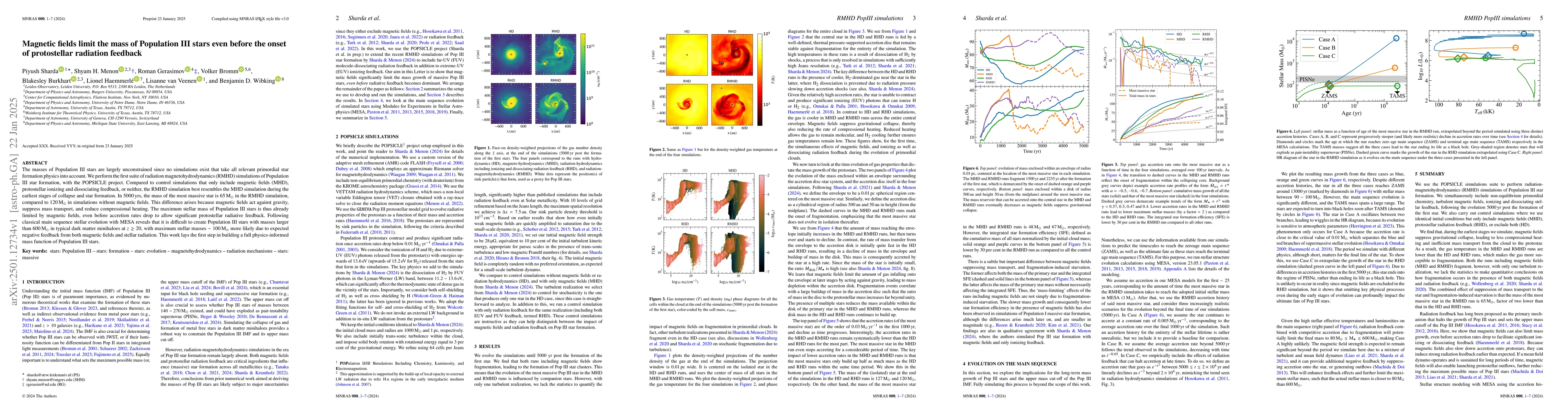 Thumbnail for Magnetic fields limit the mass of Population III stars even before the
  onset of protostellar radiation feedback