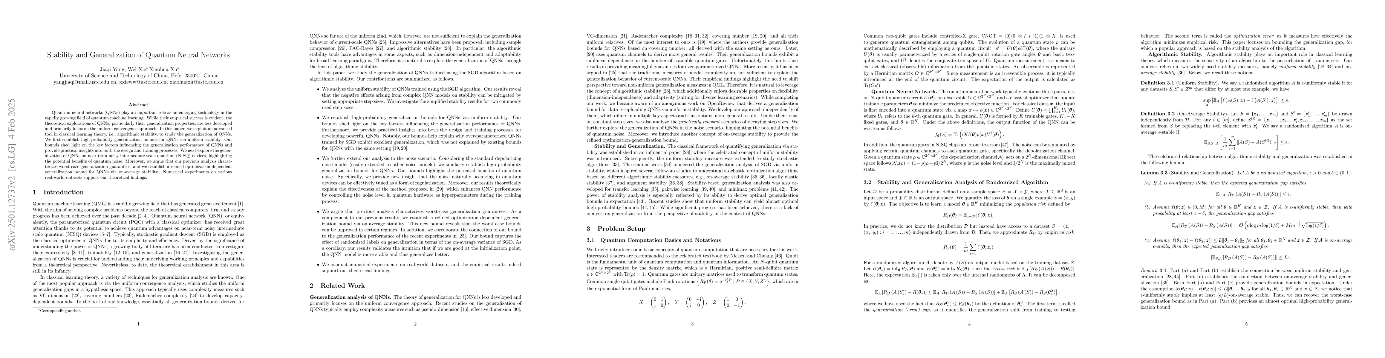 Thumbnail for Stability and Generalization of Quantum Neural Networks