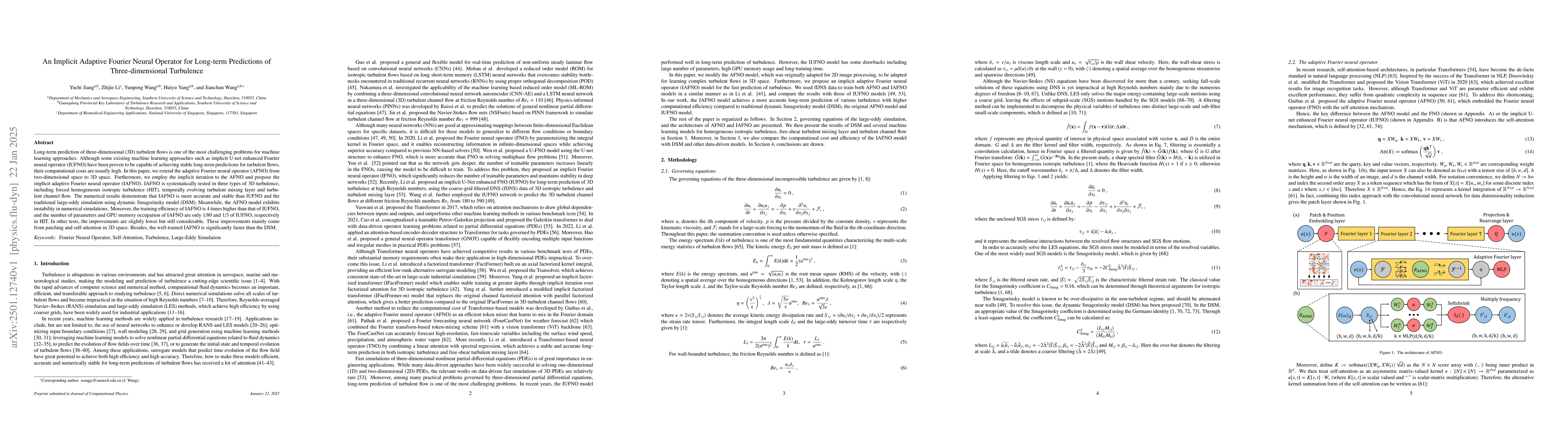 Thumbnail for An Implicit Adaptive Fourier Neural Operator for Long-term Predictions
  of Three-dimensional Turbulence