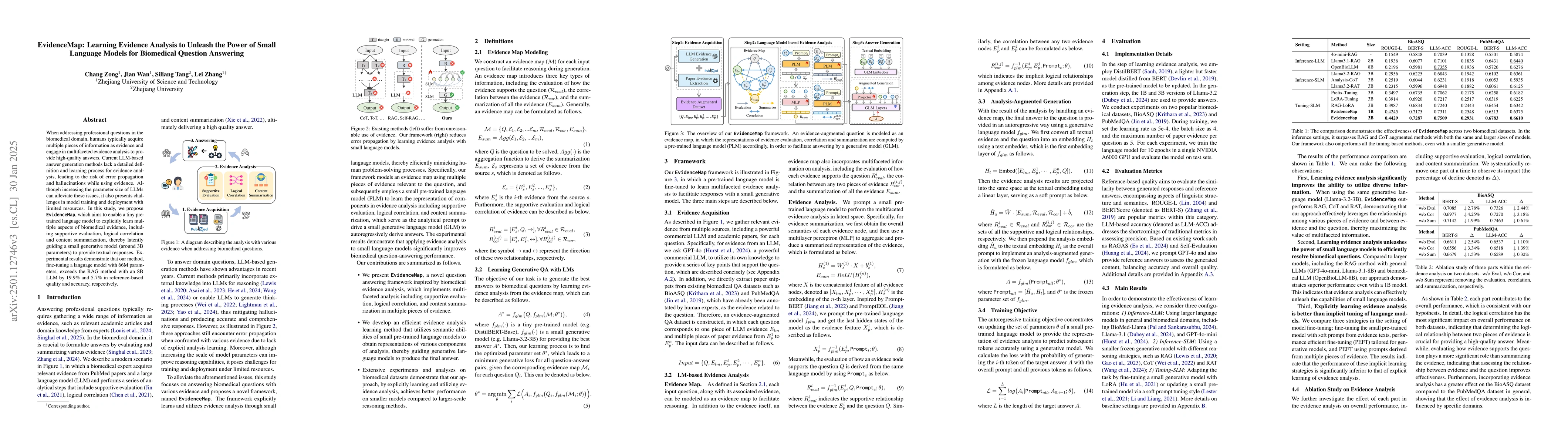Thumbnail for EvidenceMap: Unleashing the Power of Small Language Models with Evidence
  Analysis for Biomedical Question Answering