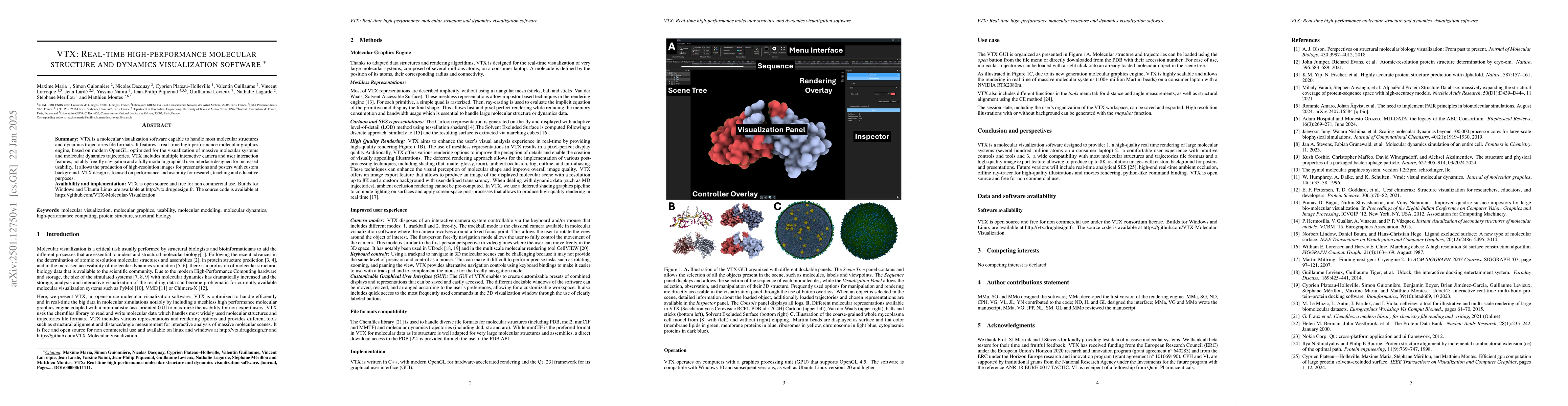 Thumbnail for VTX: Real-time high-performance molecular structure and dynamics
  visualization software