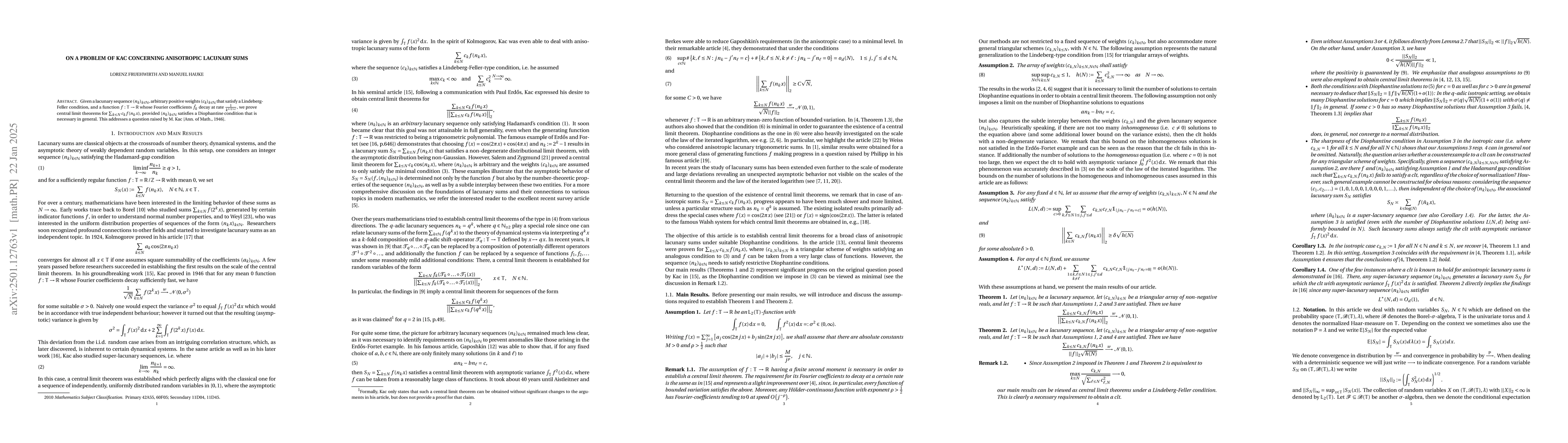 Thumbnail for On a Problem of Kac concerning Anisotropic Lacunary Sums