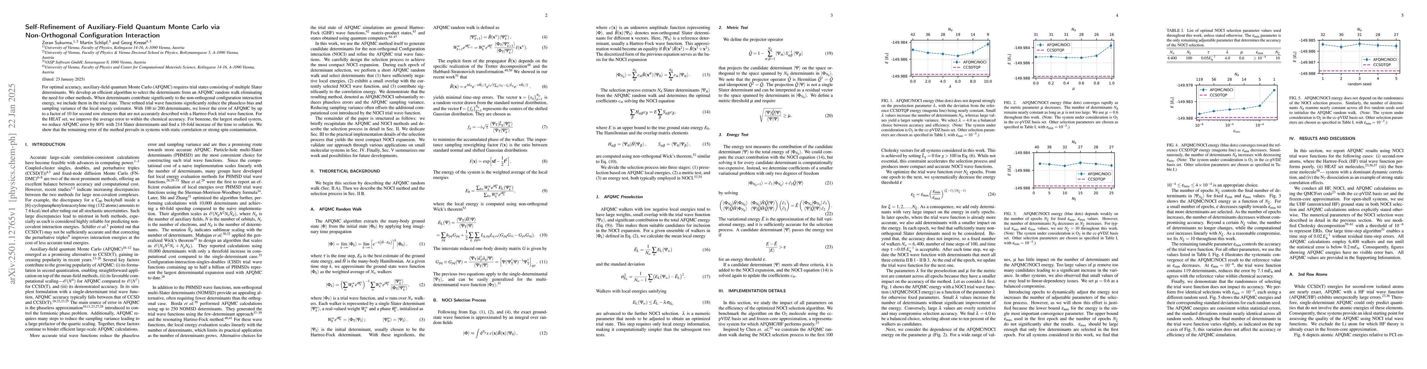 Thumbnail for Self-Refinement of Auxiliary-Field Quantum Monte Carlo via
  Non-Orthogonal Configuration Interaction