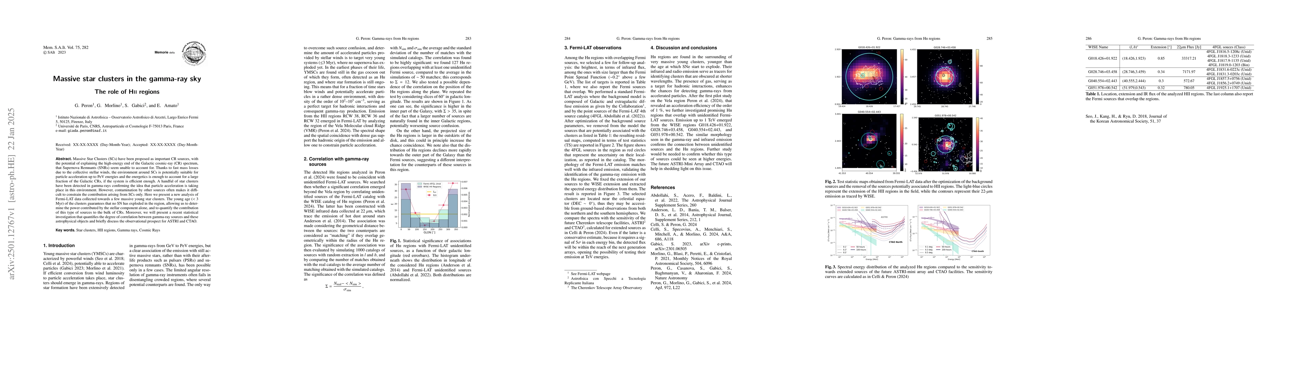 Thumbnail for Massive star clusters in the gamma-ray sky: the role of HII regions