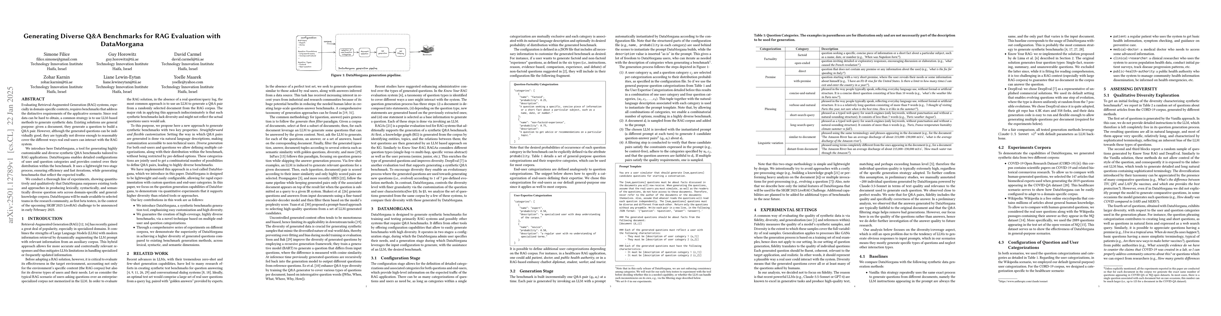 Thumbnail for Generating Diverse Q&A Benchmarks for RAG Evaluation with DataMorgana