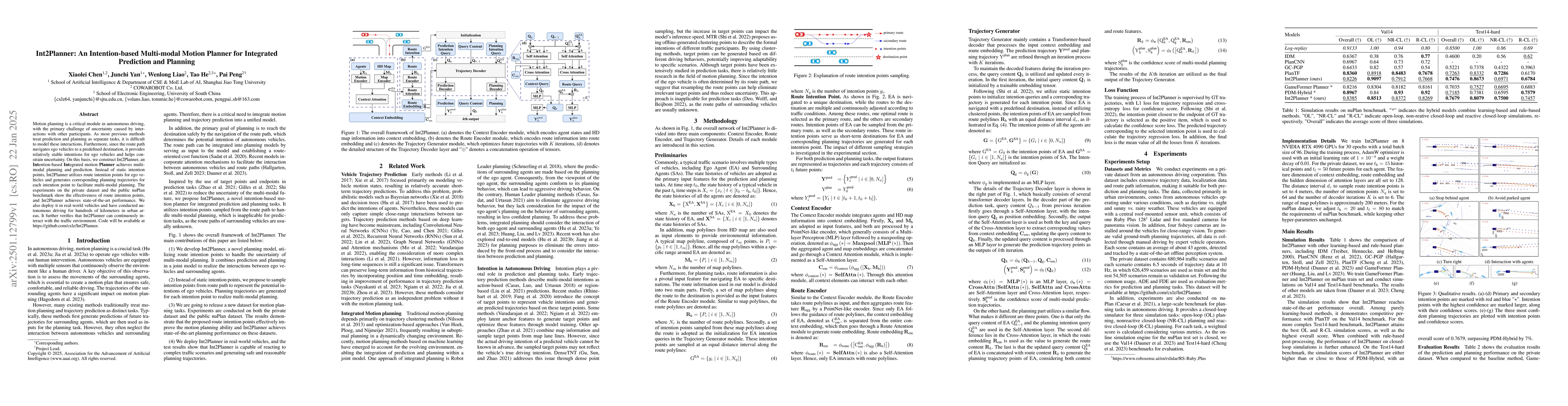 Thumbnail for Int2Planner: An Intention-based Multi-modal Motion Planner for
  Integrated Prediction and Planning