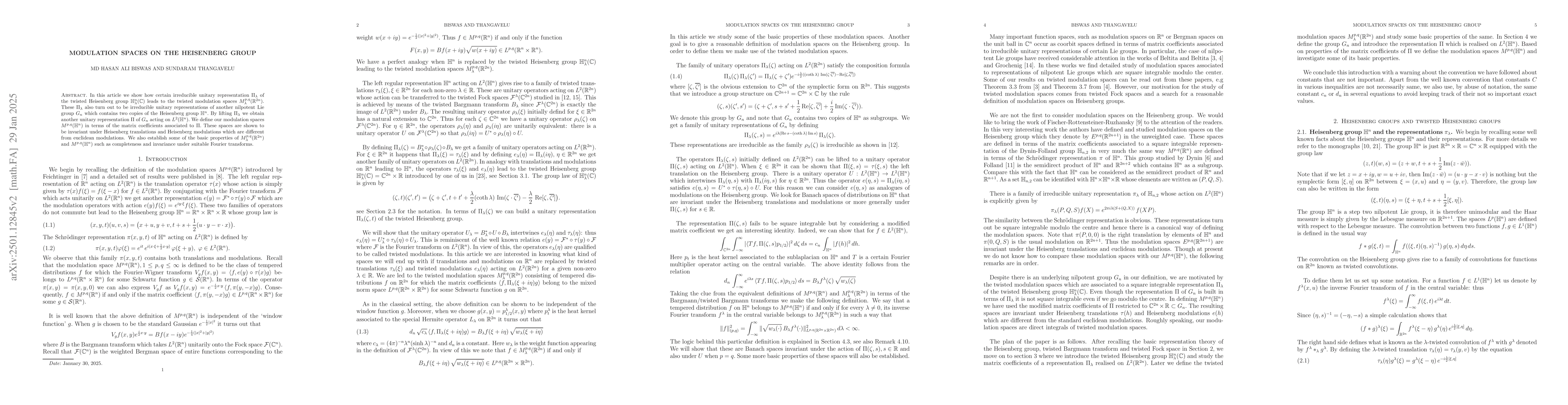 Thumbnail for Modulation spaces on the Heisenberg group