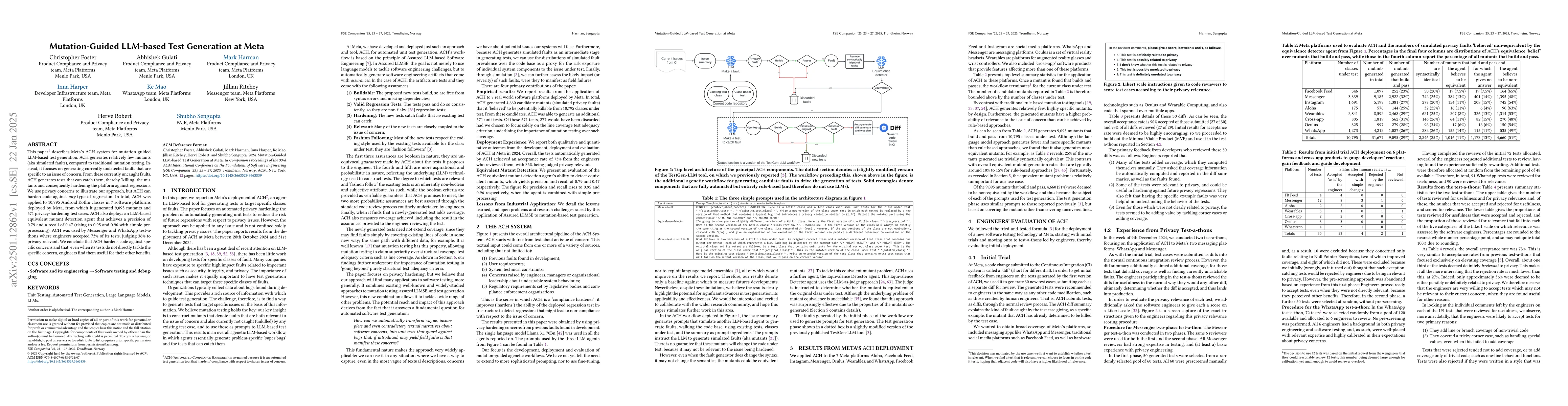Thumbnail for Mutation-Guided LLM-based Test Generation at Meta