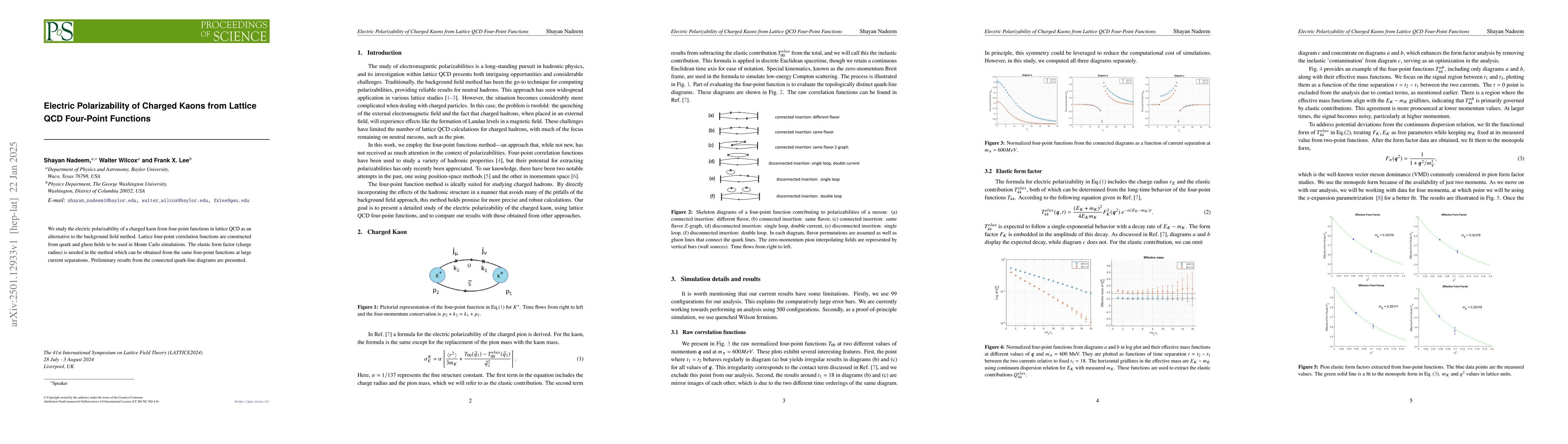 Thumbnail for Electric Polarizability of Charged Kaons from Lattice QCD Four-Point
  Functions