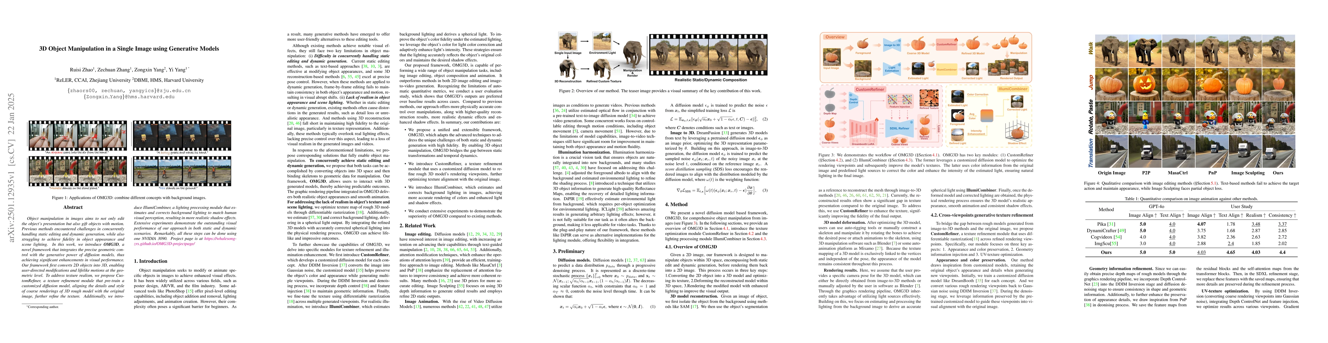 Thumbnail for 3D Object Manipulation in a Single Image using Generative Models