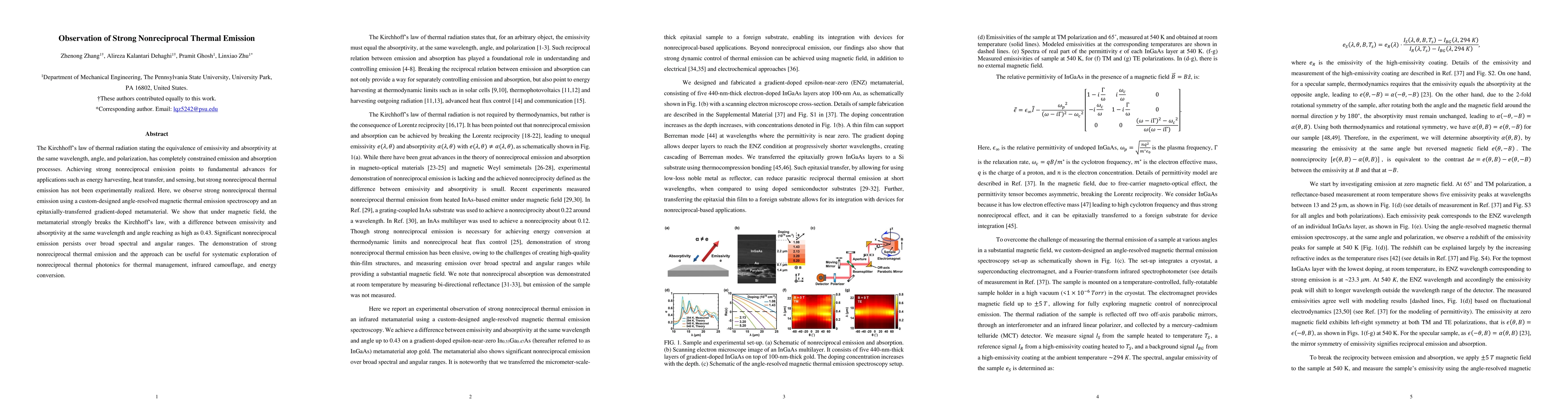 Thumbnail for Observation of Strong Nonreciprocal Thermal Emission