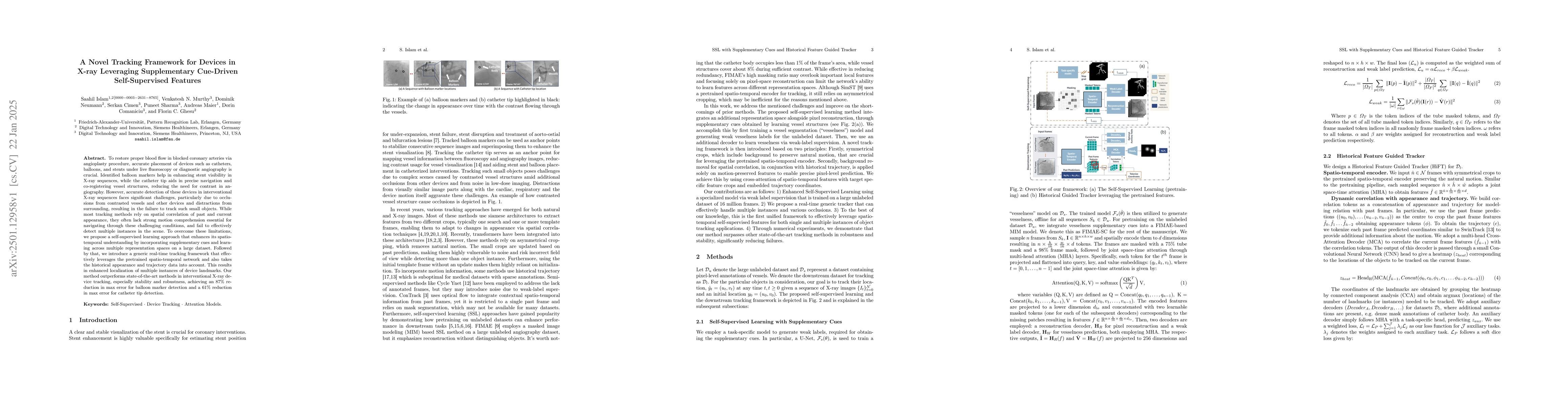 Thumbnail for A Novel Tracking Framework for Devices in X-ray Leveraging Supplementary
  Cue-Driven Self-Supervised Features