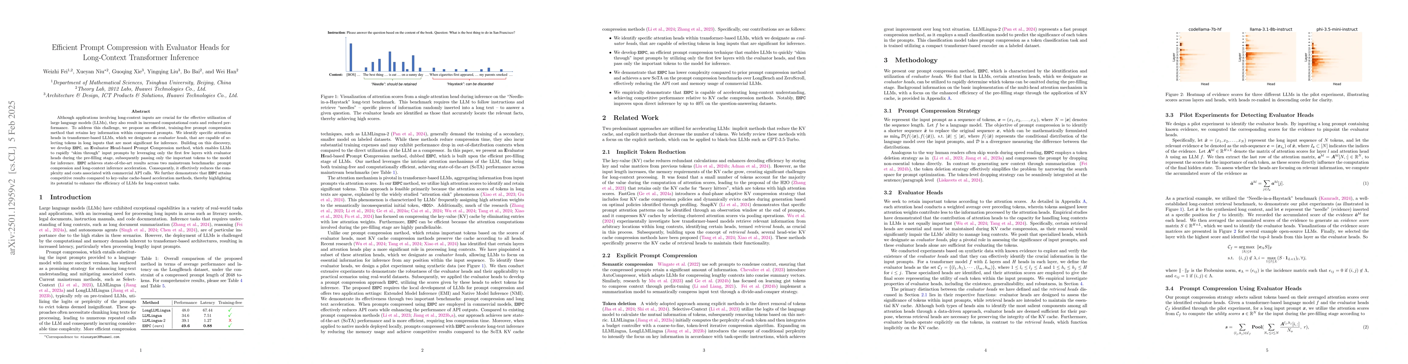 Thumbnail for Efficient Prompt Compression with Evaluator Heads for Long-Context
  Transformer Inference