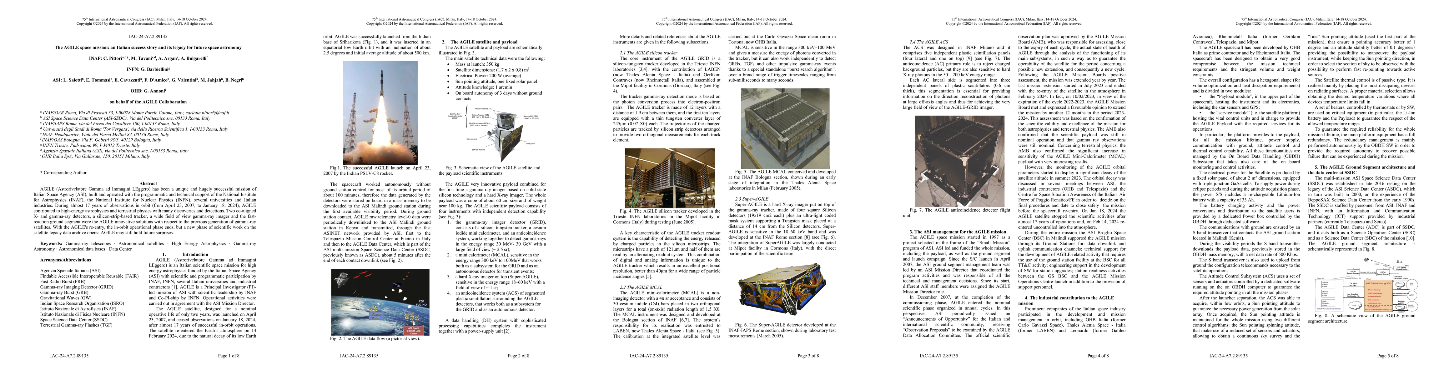 Thumbnail for The AGILE space mission: an Italian success story and its legacy for
  future space astronomy