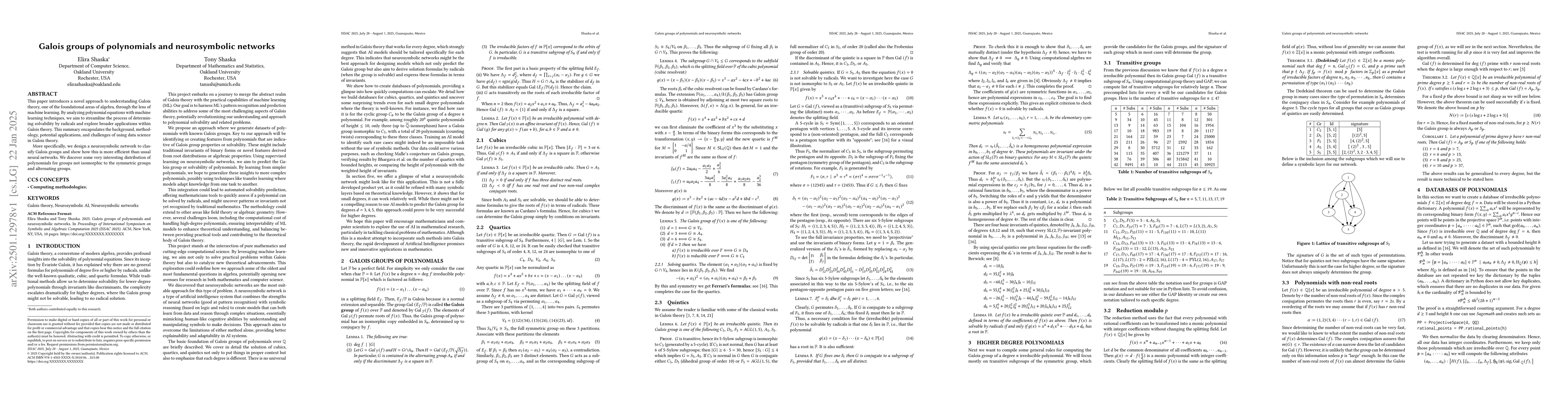 Thumbnail for Galois groups of polynomials and neurosymbolic networks