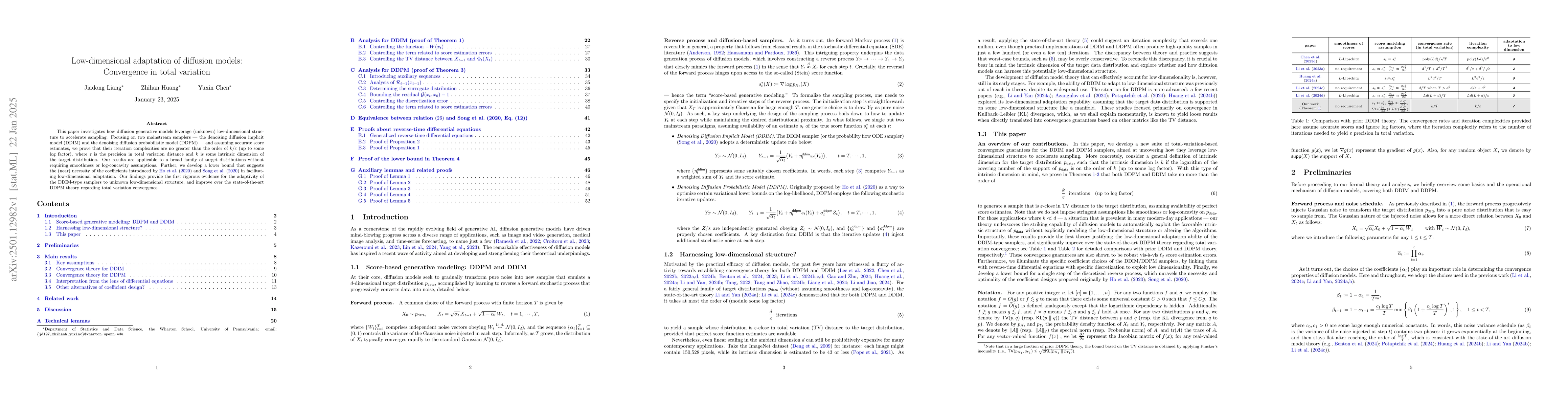 Thumbnail for Low-dimensional adaptation of diffusion models: Convergence in total
  variation