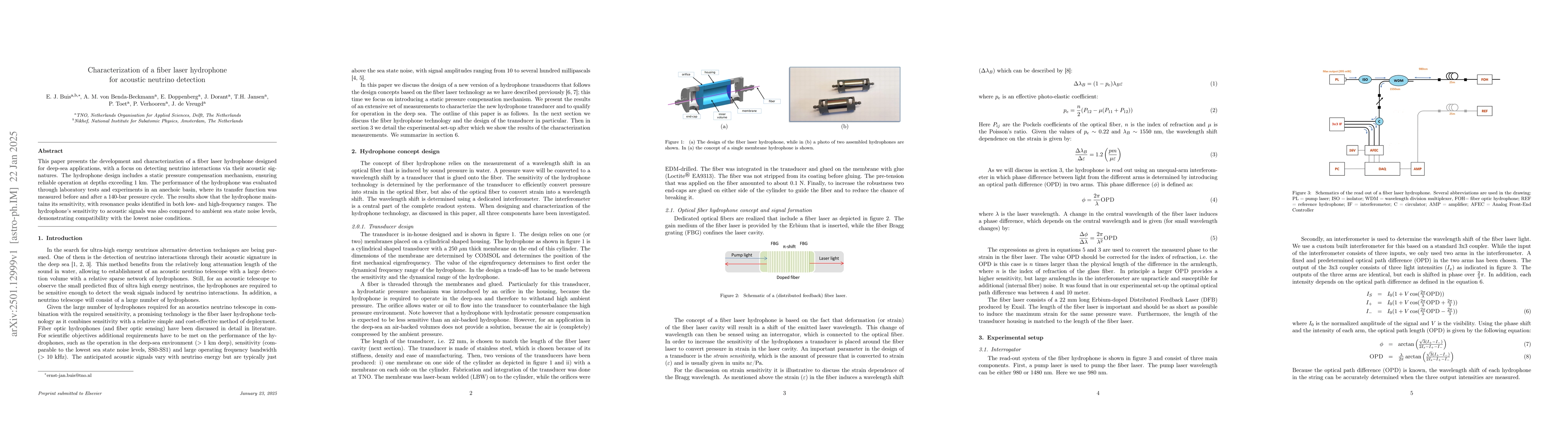 Thumbnail for Characterization of a fiber laser hydrophone for acoustic neutrino
  detection