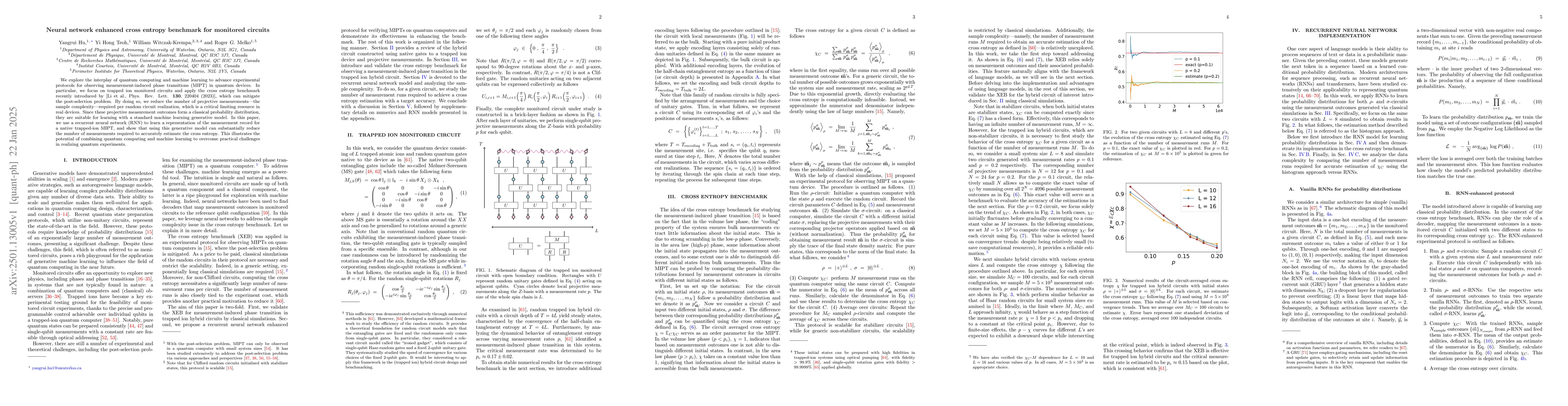 Thumbnail for Neural network enhanced cross entropy benchmark for monitored circuits