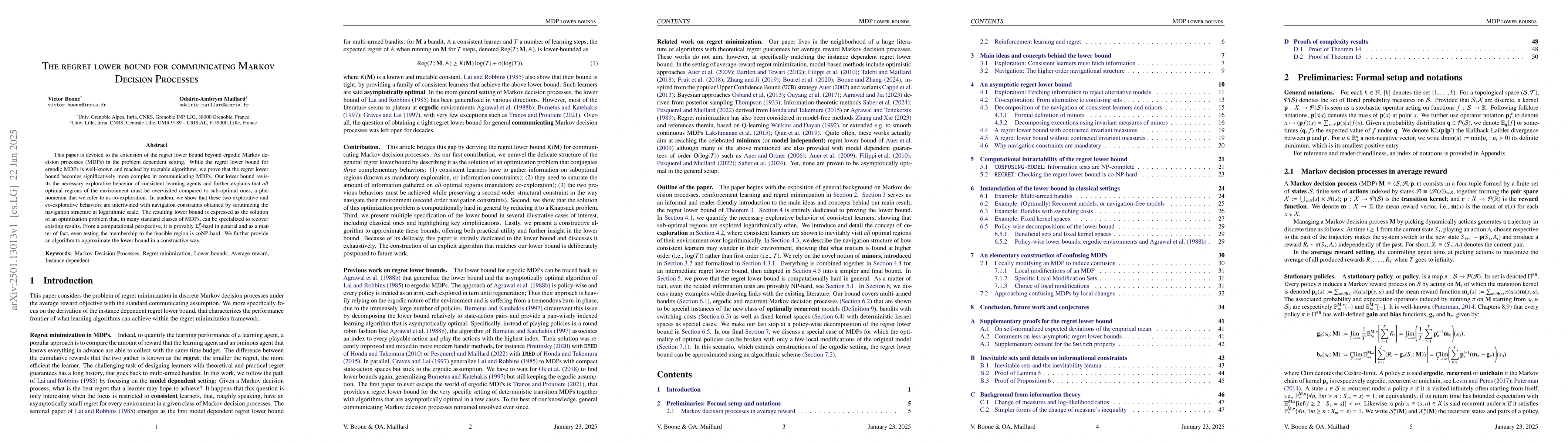 Thumbnail for The regret lower bound for communicating Markov Decision Processes