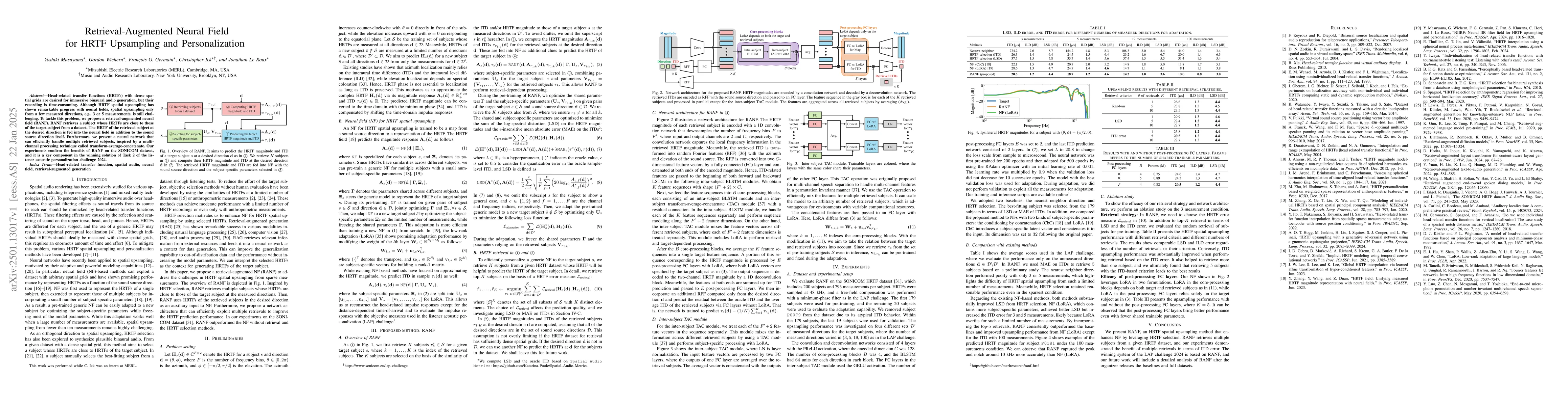 Thumbnail for Retrieval-Augmented Neural Field for HRTF Upsampling and Personalization