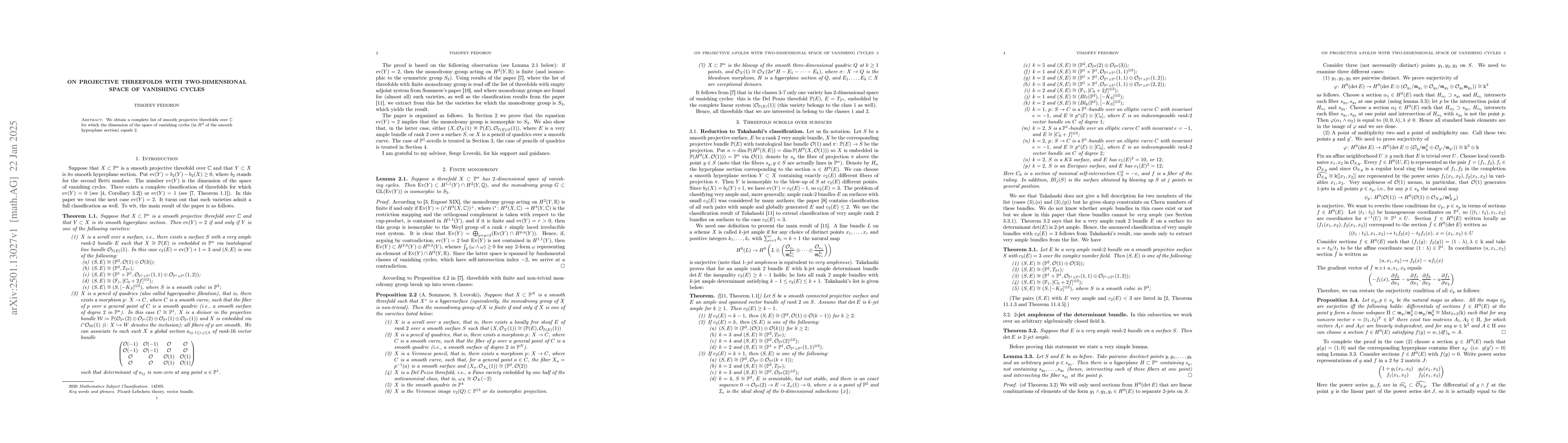 Thumbnail for On projective threefolds with two-dimensional space of vanishing cycles