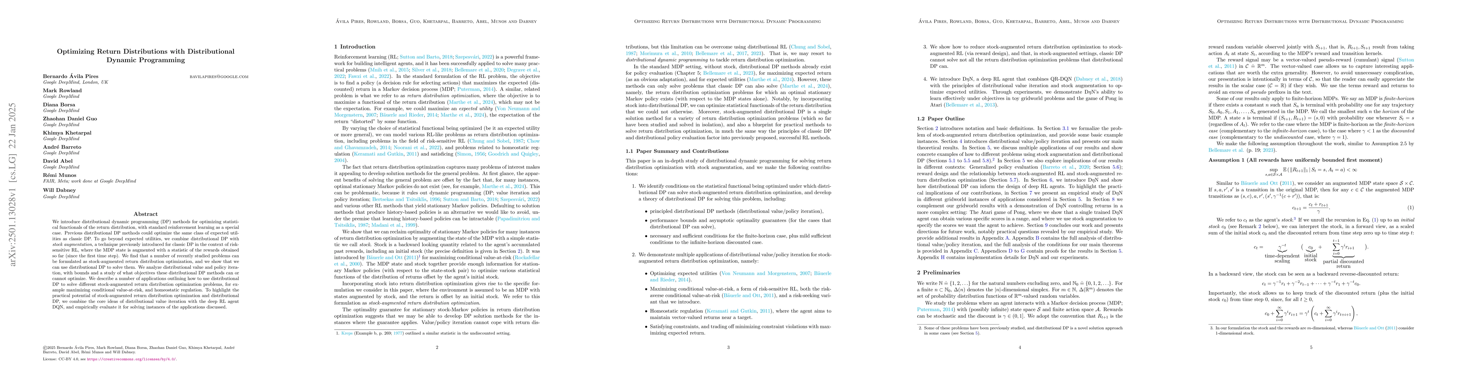 Thumbnail for Optimizing Return Distributions with Distributional Dynamic Programming