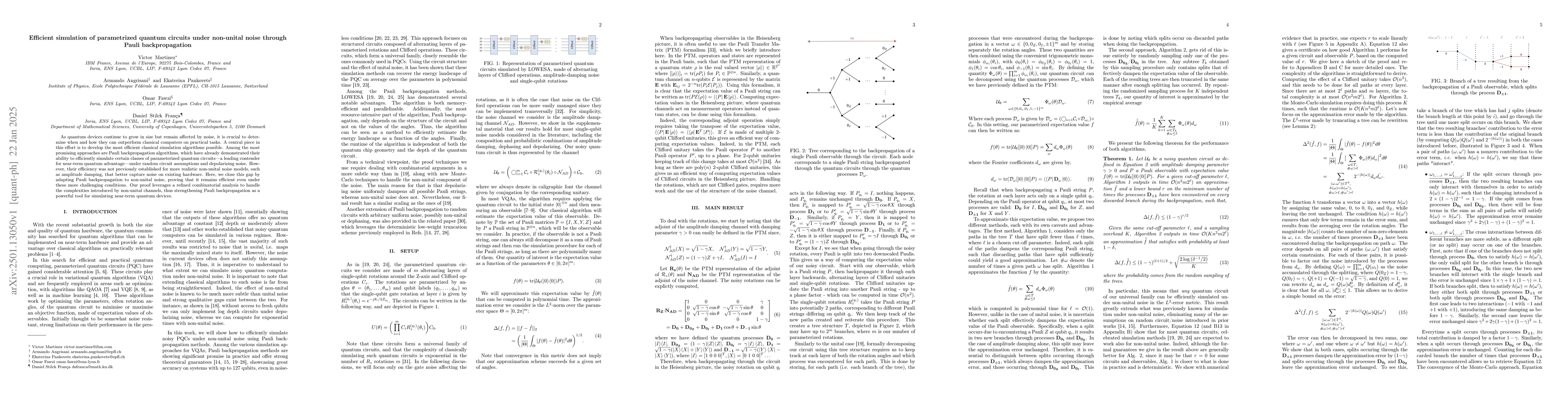 Thumbnail for Efficient simulation of parametrized quantum circuits under non-unital
  noise through Pauli backpropagation