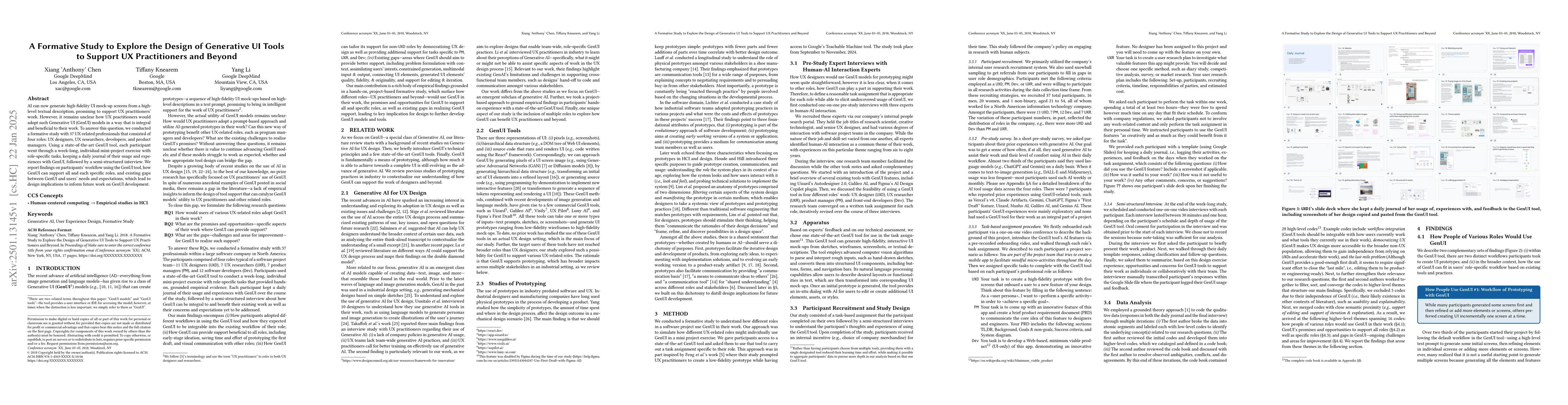 Thumbnail for A Formative Study to Explore the Design of Generative UI Tools to
  Support UX Practitioners and Beyond