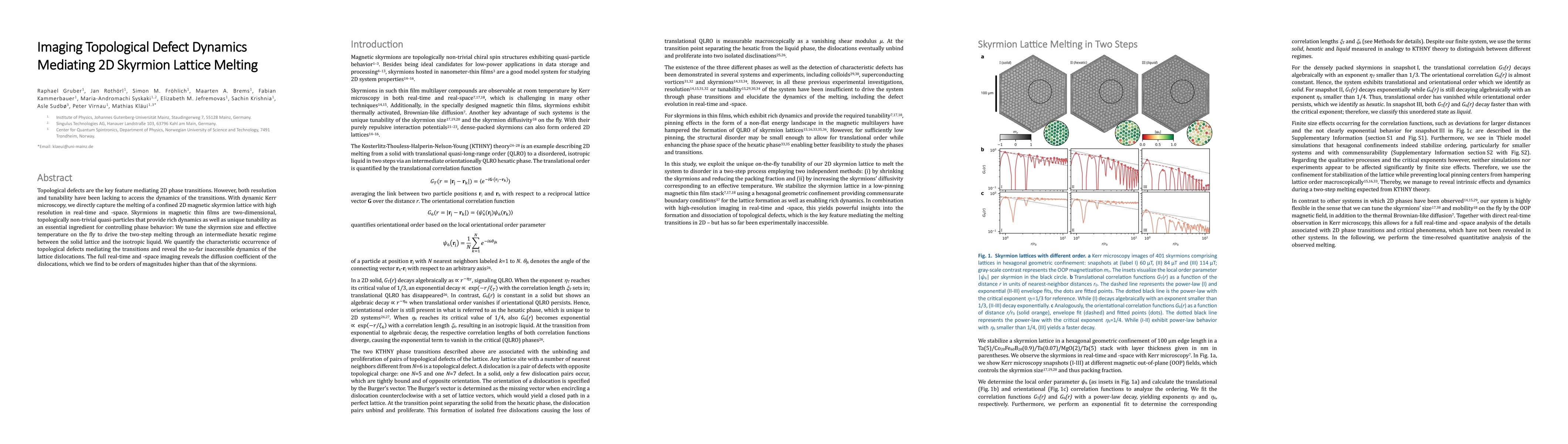 Thumbnail for Imaging Topological Defect Dynamics Mediating 2D Skyrmion Lattice
  Melting