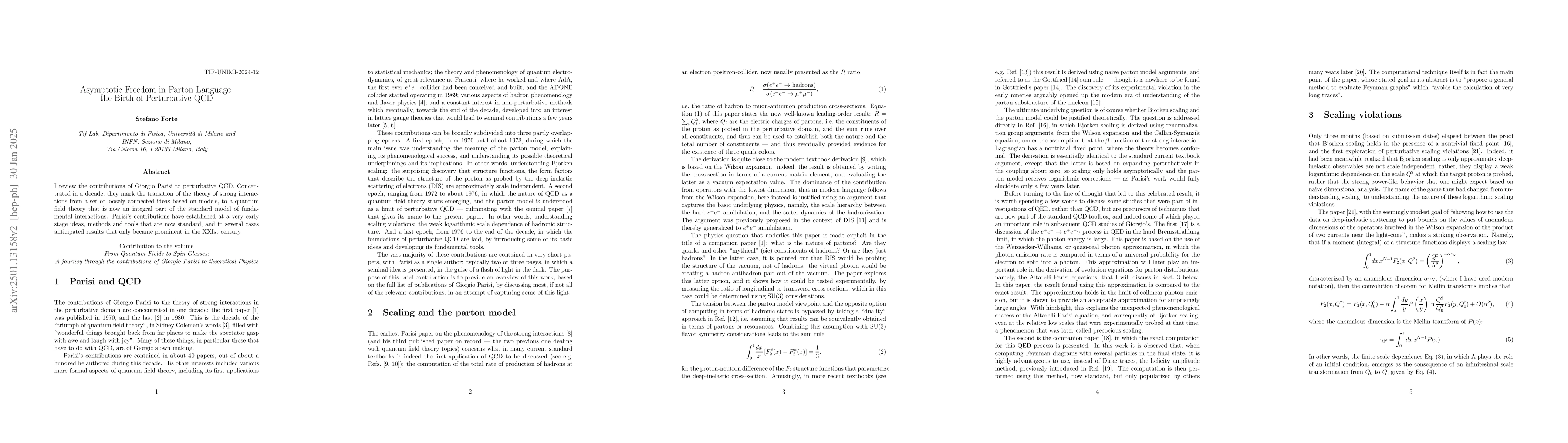 Thumbnail for Asymptotic Freedom in Parton Language: the Birth of Perturbative QCD