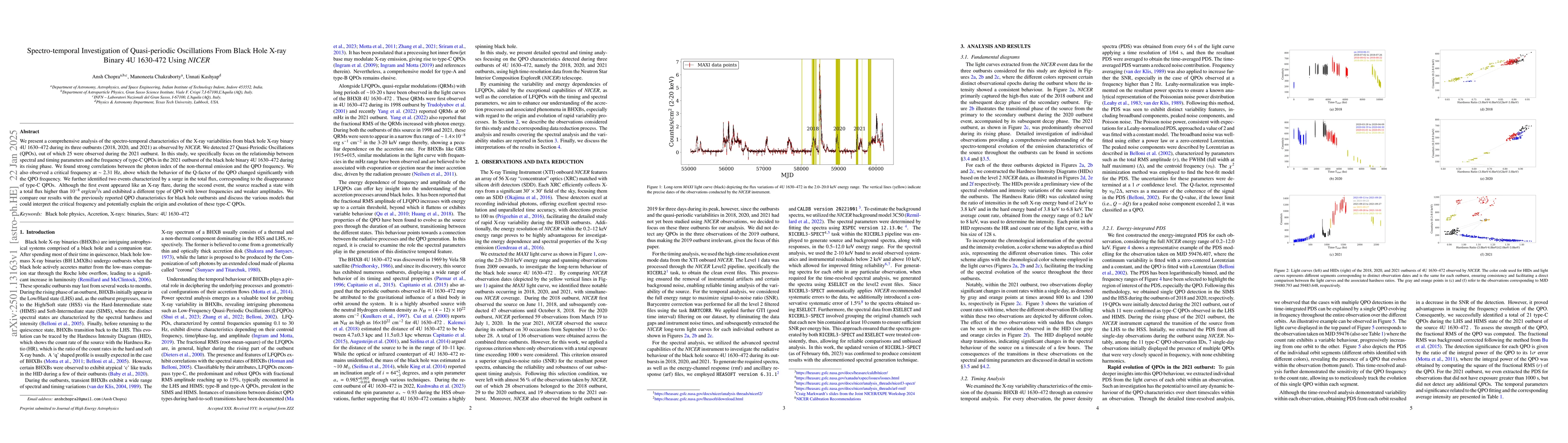 Thumbnail for Spectro-temporal Investigation of Quasi-periodic Oscillations From Black
  Hole X-ray Binary 4U 1630-472 Using $\textit{NICER}$