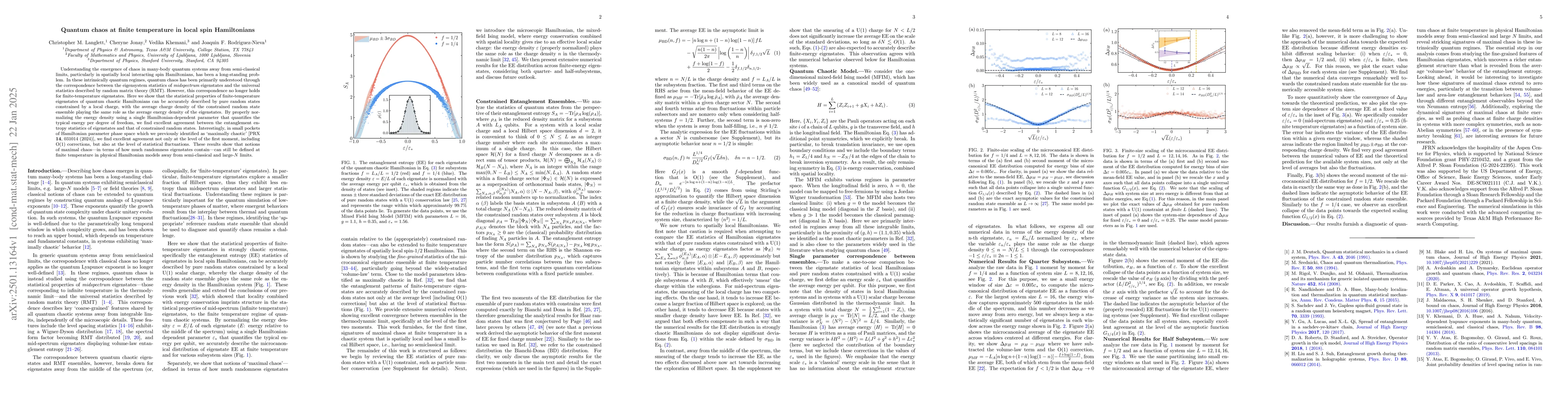 Thumbnail for Quantum chaos at finite temperature in local spin Hamiltonians