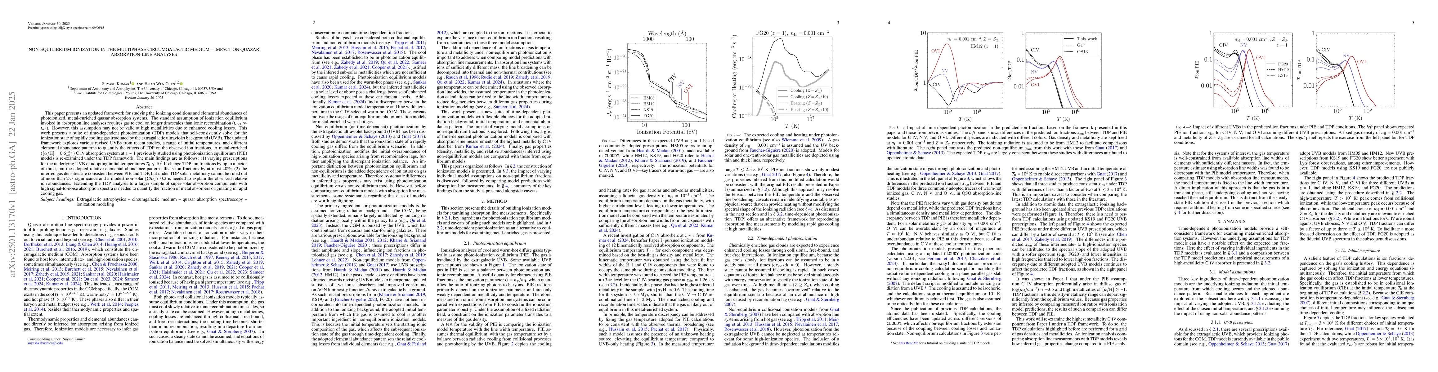 Thumbnail for Non-equilibrium ionization in the multiphase circumgalactic medium --
  impact on quasar absorption-line analyses