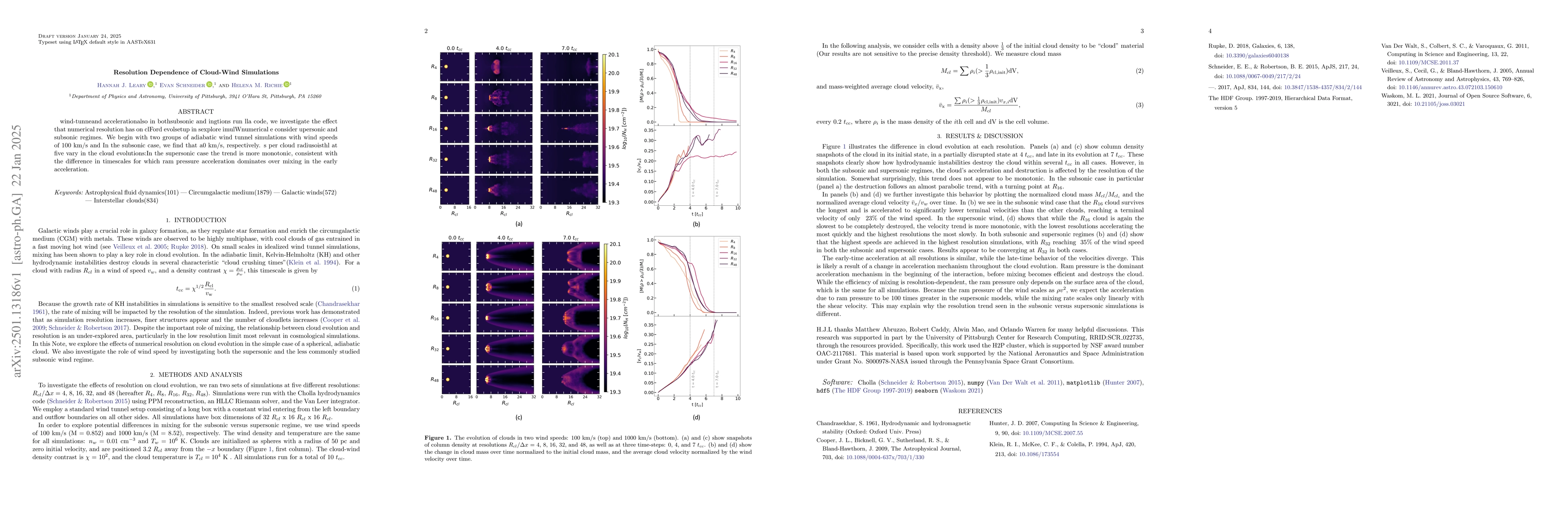 Thumbnail for Resolution Dependence of Cloud-Wind Simulations