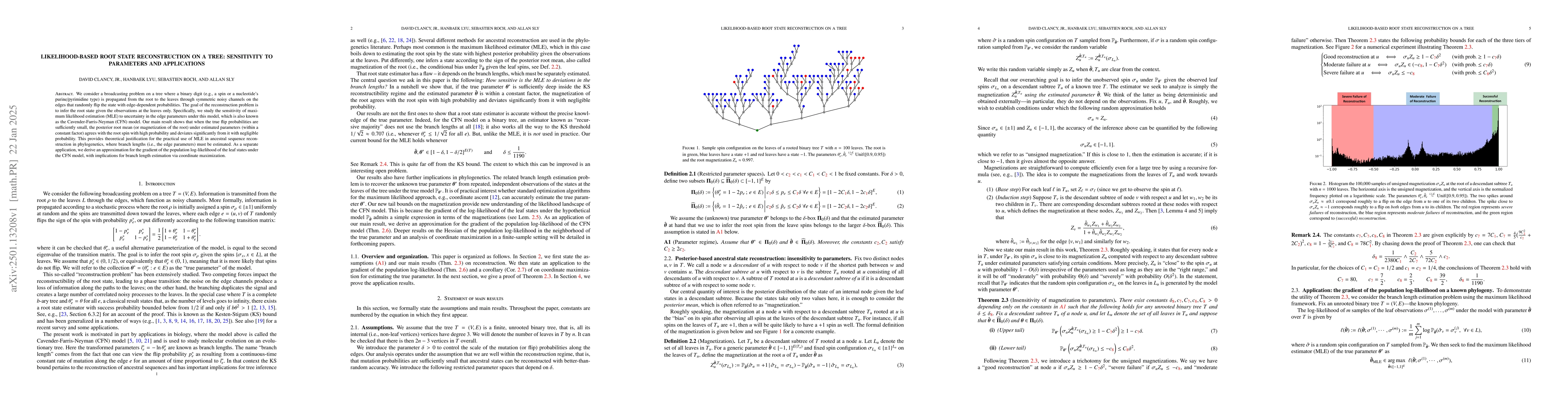 Thumbnail for Likelihood-Based Root State Reconstruction on a Tree: Sensitivity to
  Parameters and Applications