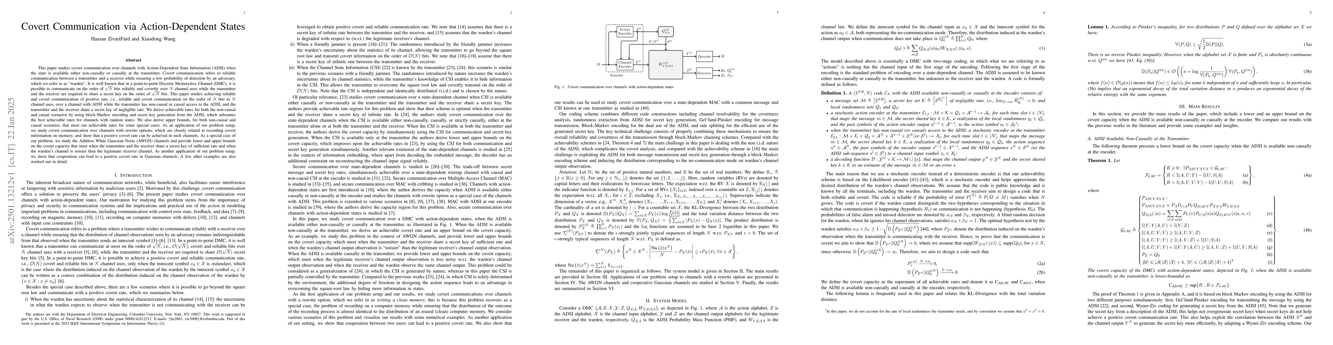 Thumbnail for Covert Communication via Action-Dependent States