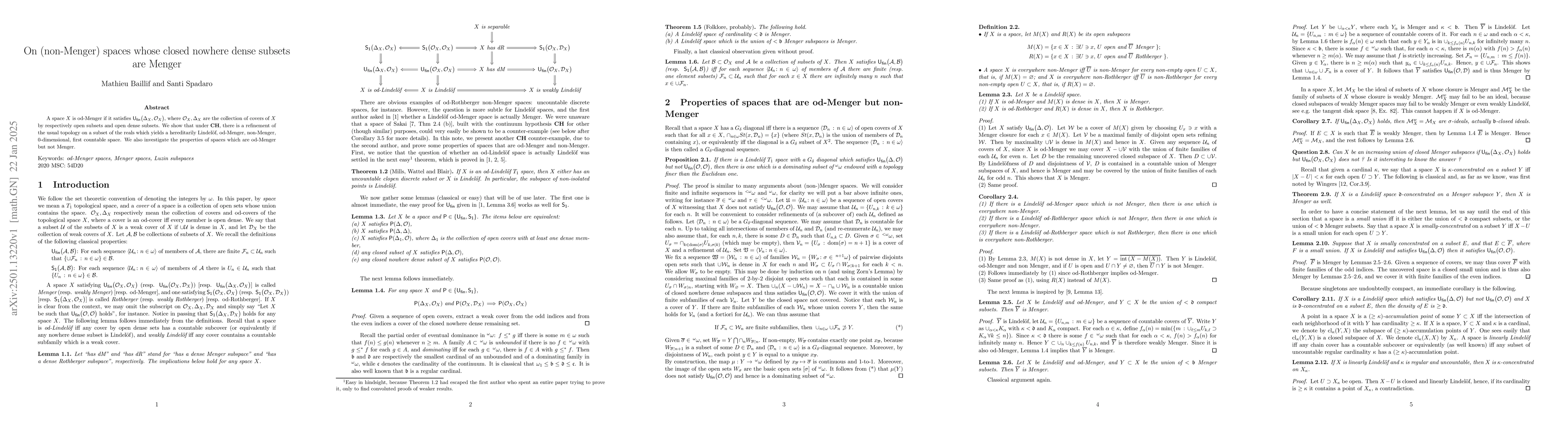 Thumbnail for On (non-Menger) spaces whose closed nowhere dense subsets are Menger