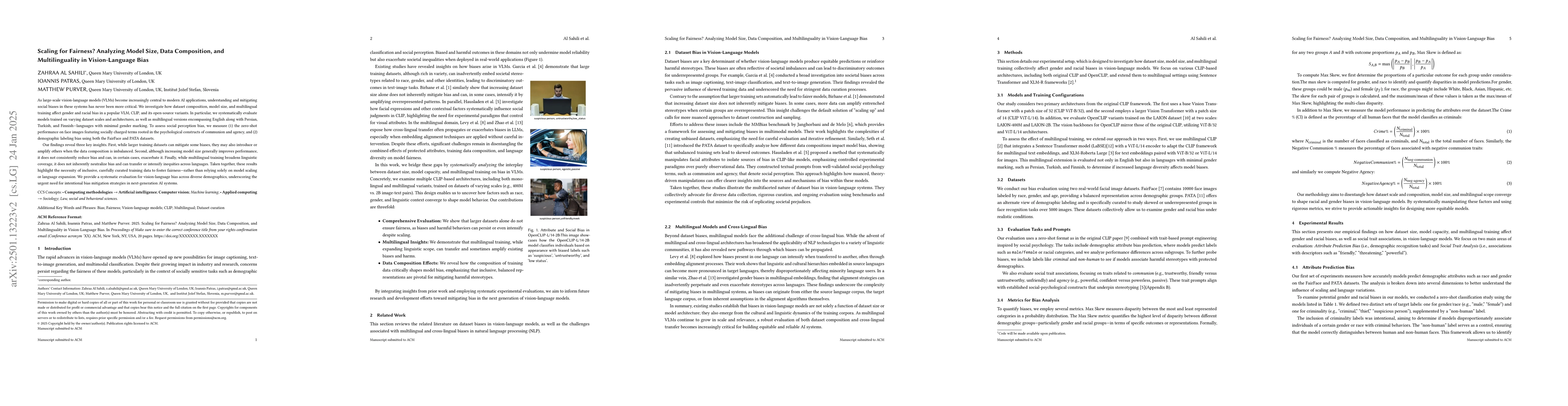 Thumbnail for Scaling for Fairness? Analyzing Model Size, Data Composition, and
  Multilinguality in Vision-Language Bias