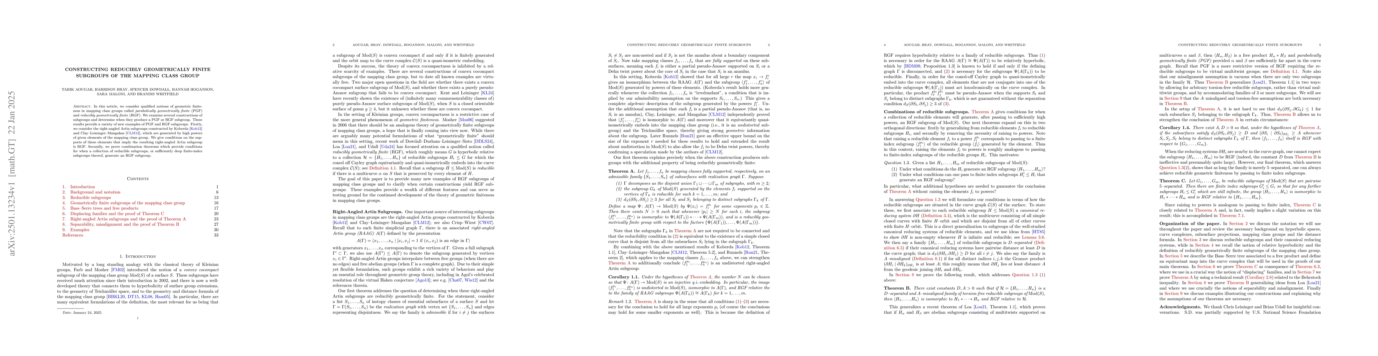 Thumbnail for Constructing reducibly geometrically finite subgroups of the mapping
  class group
