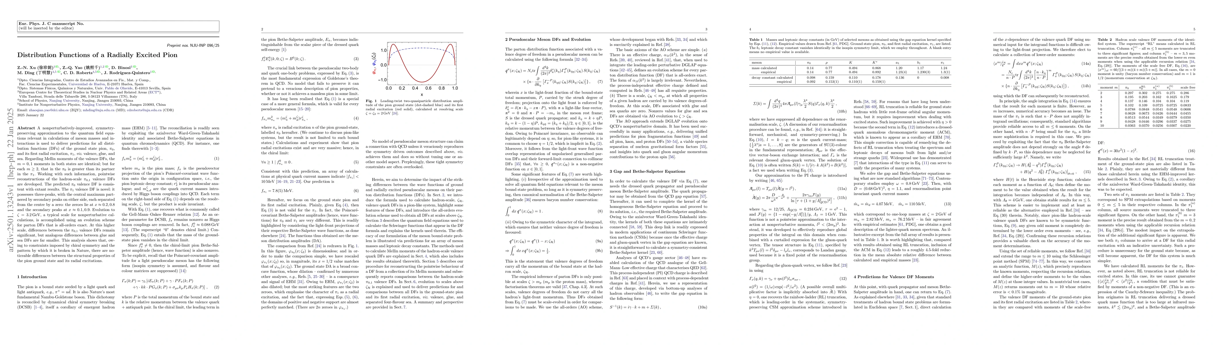 Thumbnail for Distribution Functions of a Radially Excited Pion