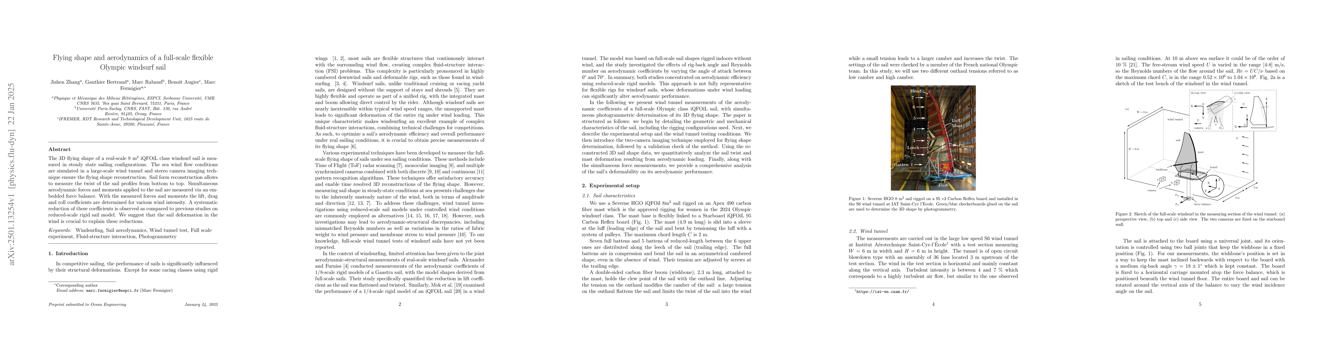 Thumbnail for Flying shape and aerodynamics of a full-scale flexible Olympic windsurf
  sail