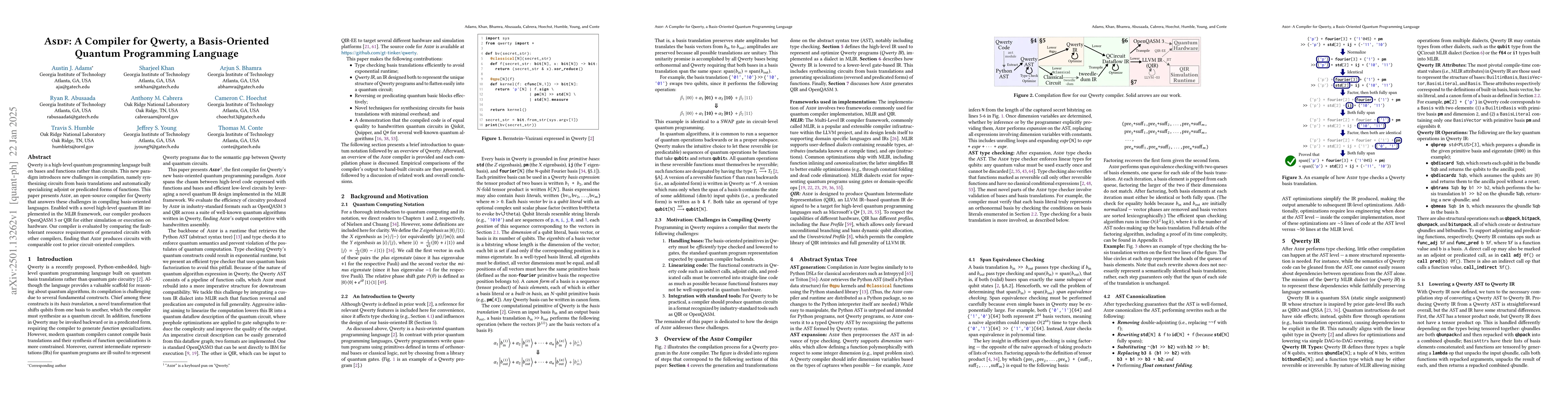Thumbnail for ASDF: A Compiler for Qwerty, a Basis-Oriented Quantum Programming
  Language