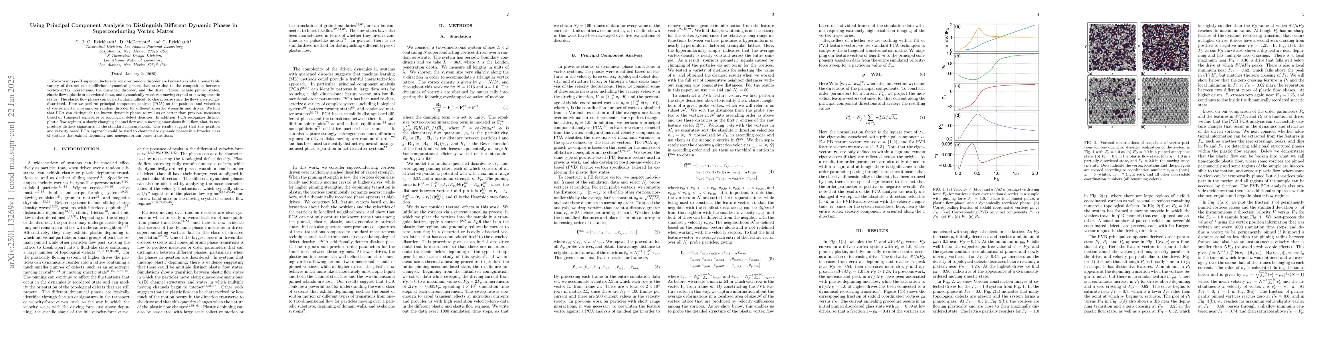 Thumbnail for Using Principal Component Analysis to Distinguish Different Dynamic
  Phases in Superconducting Vortex Matter