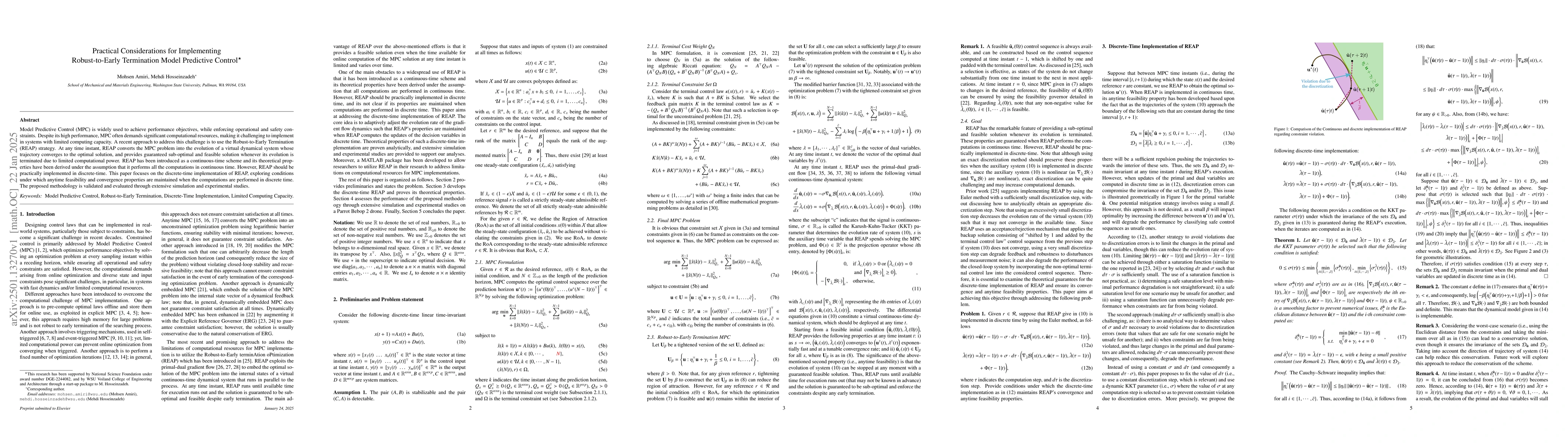 Thumbnail for Practical Considerations for Implementing Robust-to-Early Termination
  Model Predictive Control