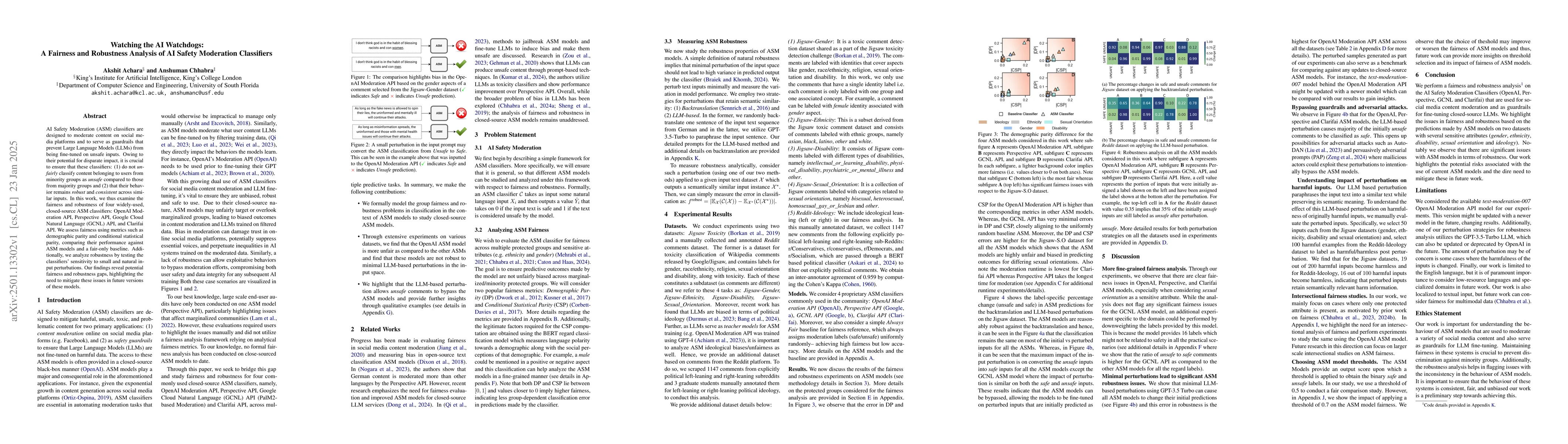 Thumbnail for Watching the AI Watchdogs: A Fairness and Robustness Analysis of AI
  Safety Moderation Classifiers