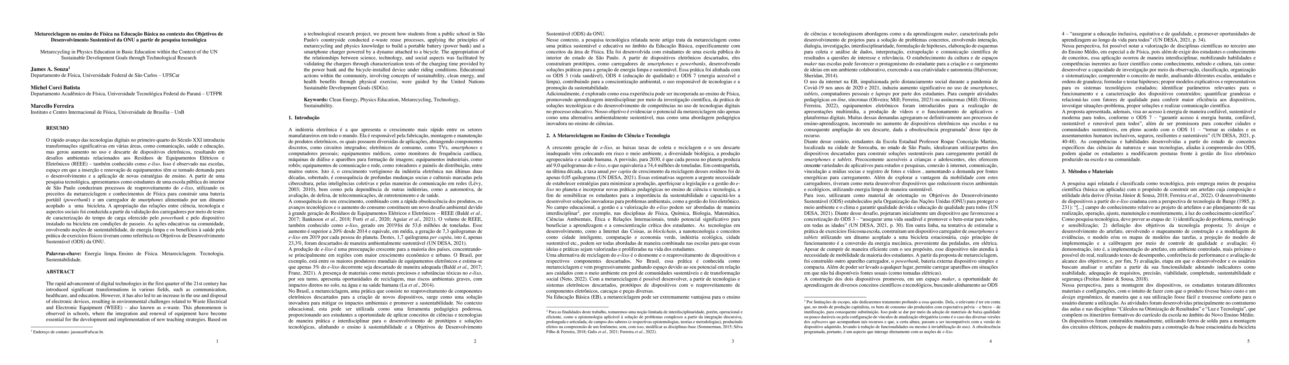 Thumbnail for Metarecycling in Physics Education in Basic Education within the Context
  of the UN Sustainable Development Goals through Technological Research