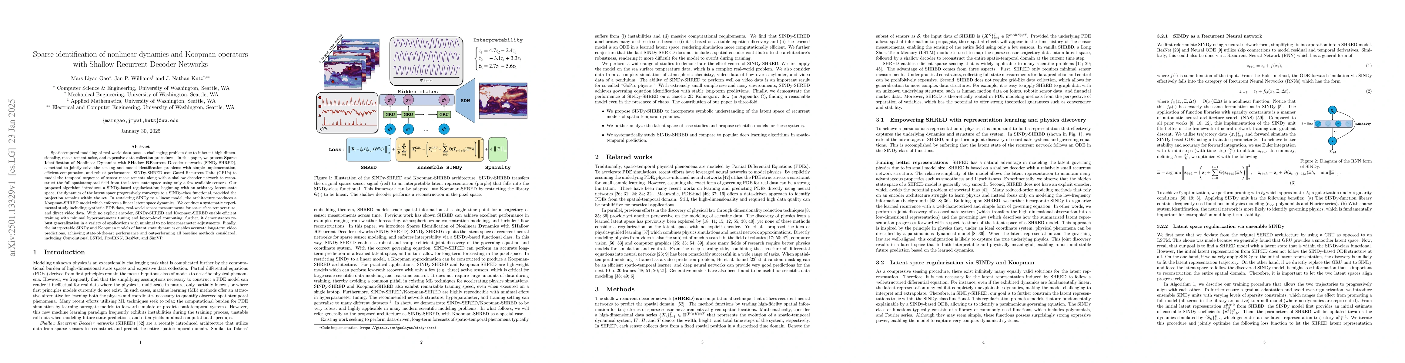 Thumbnail for Sparse identification of nonlinear dynamics and Koopman operators with
  Shallow Recurrent Decoder Networks