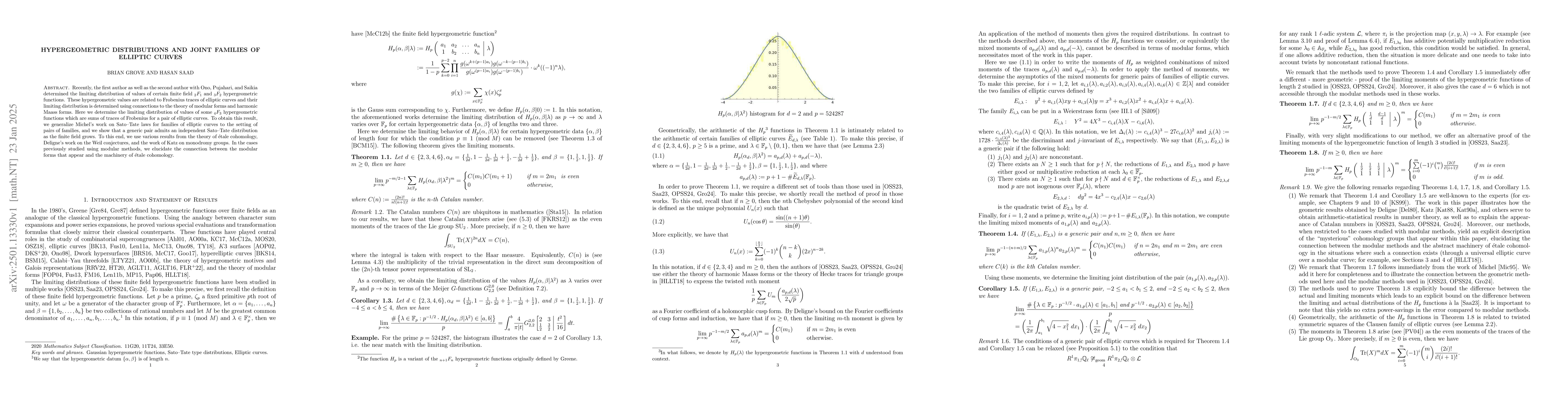 Thumbnail for Hypergeometric Distributions and Joint Families of Elliptic Curves